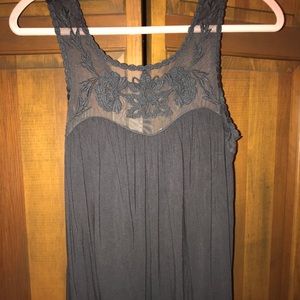 Sheer top lace tank top